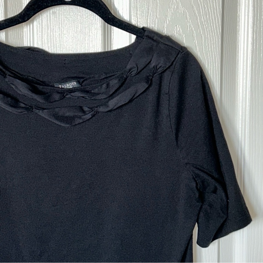 Talbots Black Top w/ Ruffle Detail✨ - Picture 2 of 6